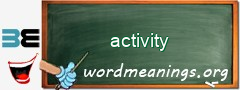 WordMeaning blackboard for activity